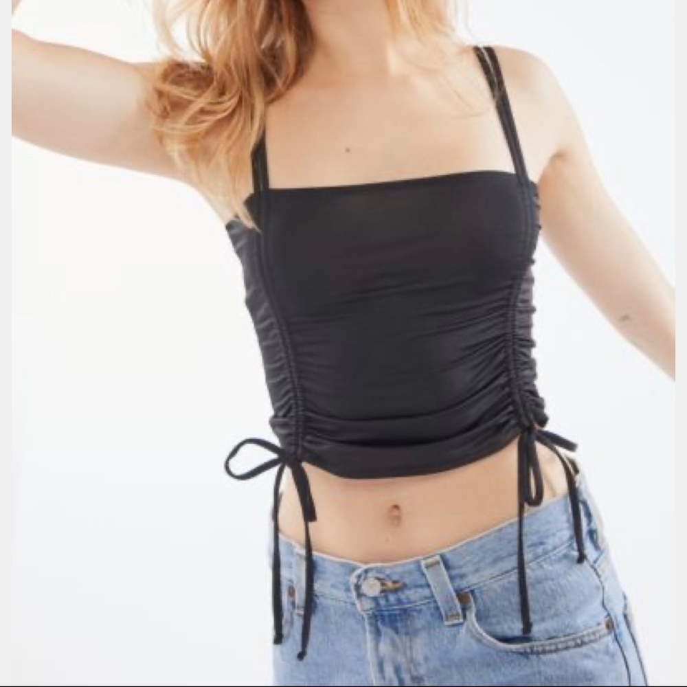 Urban Outfitters Ruched Straight Neck Cami